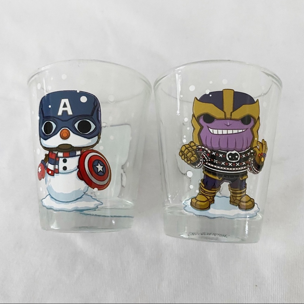 MARVEL NEW set of 2 collector toothpick/shot glass